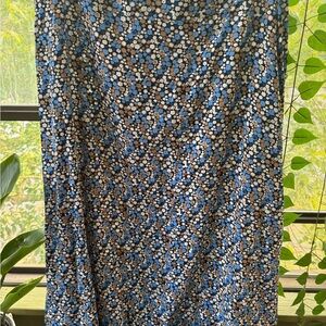 Floral Blue and Brown Women's Skirt